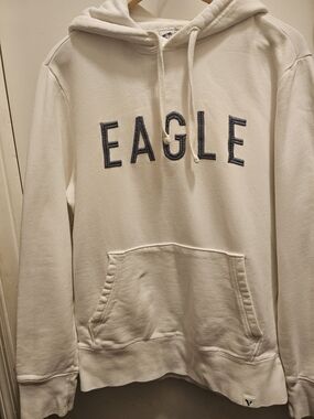 American Eagle White Spell Out Hoodie Xs Indie Grunge Skater Gorpcore Aesthetic